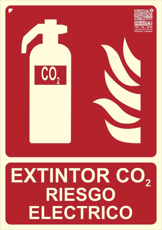 SEÑAL EXT. CO2 ISO RIESGO ELECT. CLASE B